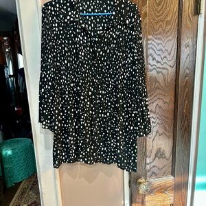 Elegant Black and White Polka Dot Blouse